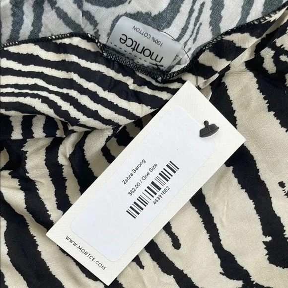 Montce Zebra Scrunch Print Bikini Set (worn once) with matching sarong (NWT) - Picture 5 of 5